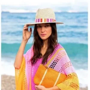 NEW Shiraleah Chicago Natural Stylish Hat Colorful Striped Band Shiraleah | Accessories | New Shiraleah Chicago Natural  main image 2